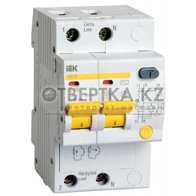 Дифференциальный автоматический выключатель IEK АД12 2Р 16А 30мА MAD10-2-016-C-030