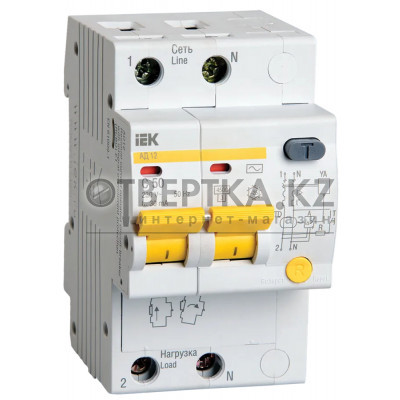 Дифференциальный автоматический выключатель IEK АД12 2Р 50А 30мА MAD10-2-050-C-030