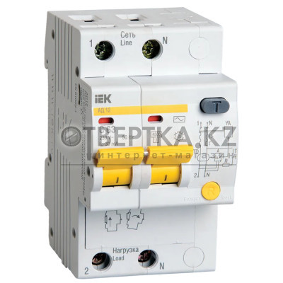 Дифференциальный автоматический выключатель IEK АД12 2Р 63А 30мА MAD10-2-063-C-030