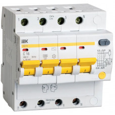 Дифференциальный автоматический выключатель IEK АД14 4Р 16А 30мА в Шымкенте