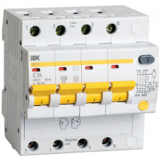 Дифференциальный автоматический выключатель IEK АД14 4Р 25А 100мА в Актобе