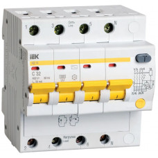 Дифференциальный автоматический выключатель IEK АД14 4Р 32А 30мА в Таразе