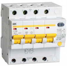 Дифференциальный автоматический выключатель IEK АД14 4Р 50А 30мА
