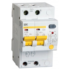 Дифференциальный автоматический выключатель IEK АД12М 2Р С25 30мА