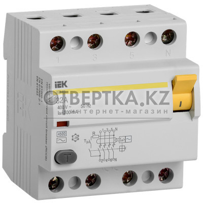 Выключатель дифференциальный IEK ВД1-63 4Р 32А 300мА MDV10-4-032-300