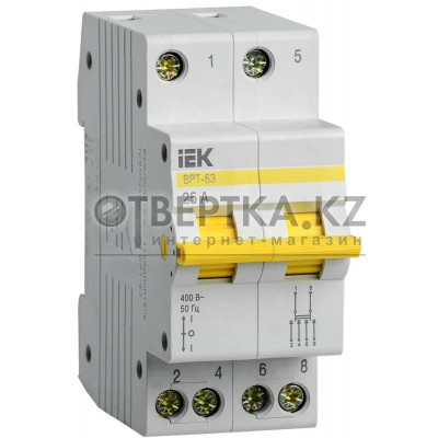 Выключатель-разъединитель трехпозиционный IEK ВРТ-63 2P 25А MPR10-2-025