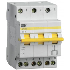 Выключатель-разъединитель трехпозиционный IEK ВРТ-63 3P 25А в Костанае