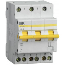 Выключатель-разъединитель трехпозиционный IEK ВРТ-63 3P 40А в Костанае