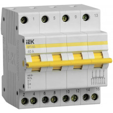 Выключатель-разъединитель трехпозиционный IEK ВРТ-63 4P 40А в Костанае