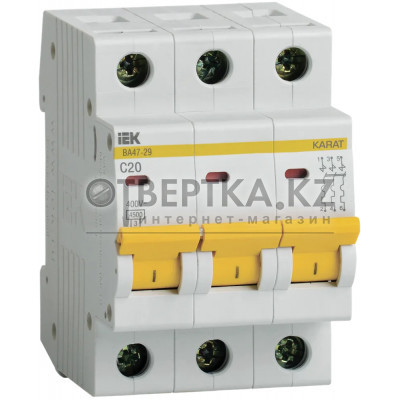 Выключатель автоматический IEK ВА47-29 3P C 20А 4,5кА MVA20-3-020-C