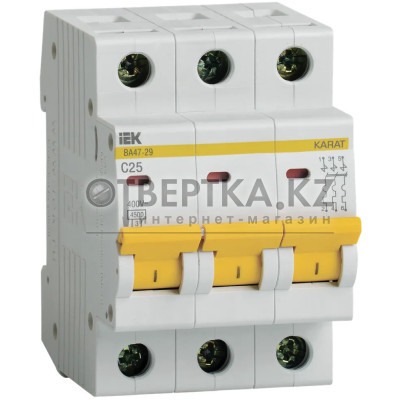 Выключатель автоматический IEK ВА47-29 3P C 25А 4,5кА MVA20-3-025-C