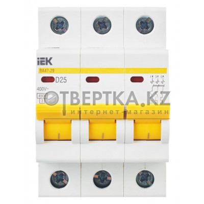 Автоматический выключатель IEK ВА47-29 3P D MVA20-3-025-D
