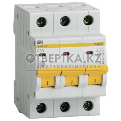 Выключатель автоматический IEK ВА47-29 3P C 50А 4,5кА MVA20-3-050-C
