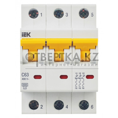 Автоматический выключатель IEK ВА47-60M 3P C MVA31-3-063-C