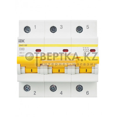 Автоматический выключатель IEK ВА47-100 3P D MVA40-3-080-D