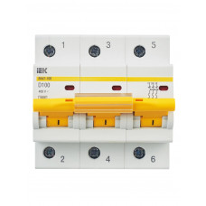 Автоматический выключатель IEK ВА47-100 3P D 100А 10кА MVA40-3-100-D в Актобе