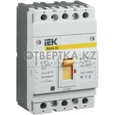 Автоматический выключатель IEK ВА44 33 3Р 25А 15кА SVA4410-3-0025