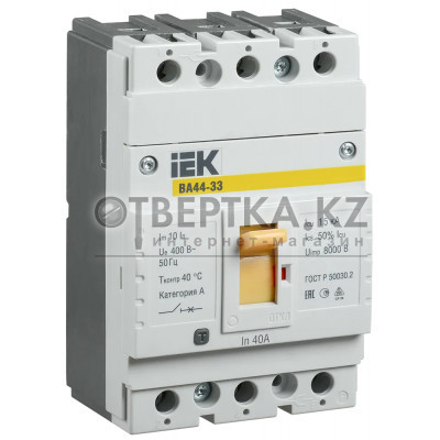 Автоматический выключатель IEK ВА44 33 3Р 40А 15кА SVA4410-3-0040