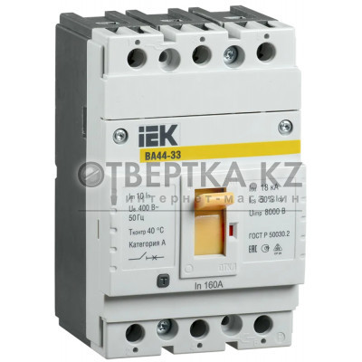 Автоматический выключатель IEK ВА44 33 3Р 50А 15кА SVA4410-3-0050