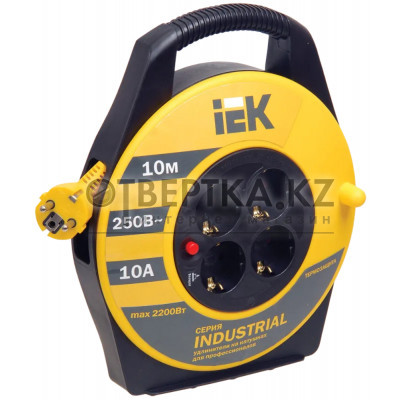 Катушка IEK 2P+PE/10м 3х1 0мм2 Industrial УК10 WKP14-10-04-10