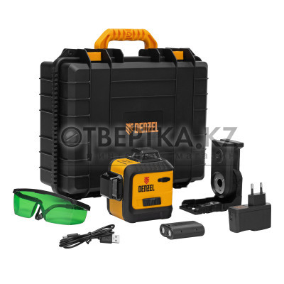 Лазерный уровень мультипризменный Denzel LXI 360-3 Green 35079
