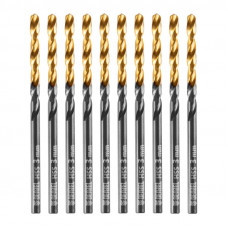 Сверло по металлу, 3 мм, HSS-Tin, Golden Tip, 10 шт.// Denzel 717205 в Таразе
