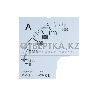 Шкала для амперметра iPower 1000/5 1000/5 96*96 (scale)