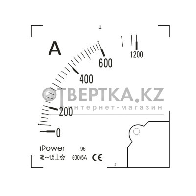 Шкала для амперметра iPower 600/5 600/5 96*96 (scale)