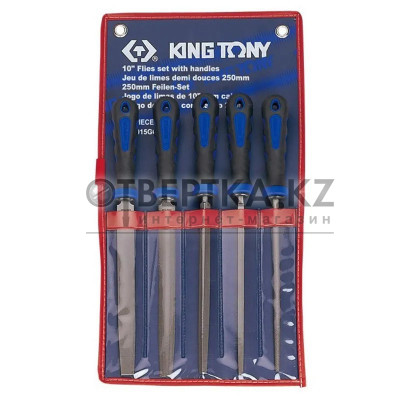 Набор напильников KING TONY 250 мм двухкомпонентные рукоятки 5шт 1015GQ