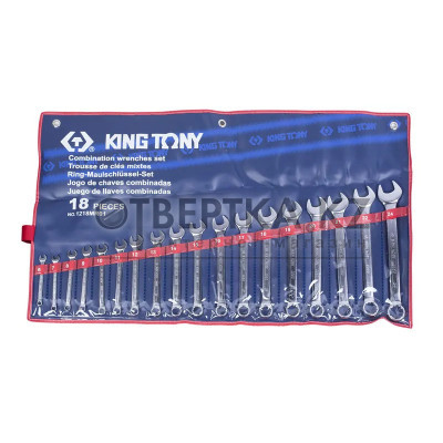 Набор комбинированных ключей KING TONY 1218MR01 6-24мм 18шт.