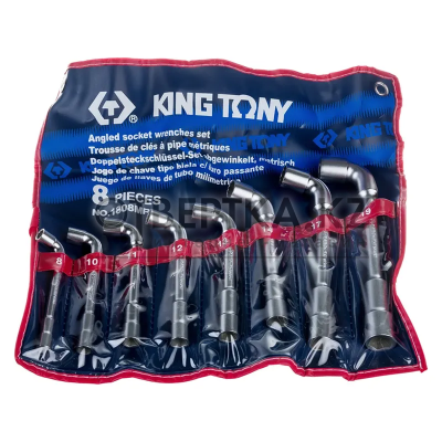 Набор торцевых L-образных ключей KING TONY 8-19 мм 8 предметов 1808MR