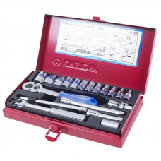 Набор торцевых головок KING TONY с принадлежностями 1/4