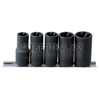 Набор торцевых головок для поврежденных гаек и болтов KING TONY 12-19мм 5шт. 9TD035MR