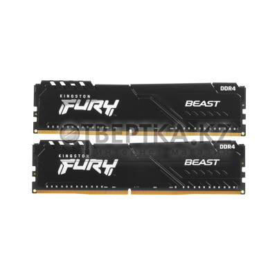 Комплект модулей памяти Kingston FURY Beast KF432C16BB1K2/32WP DDR4 32GB (Kit 2x16GB) 3200MHz Чёрный