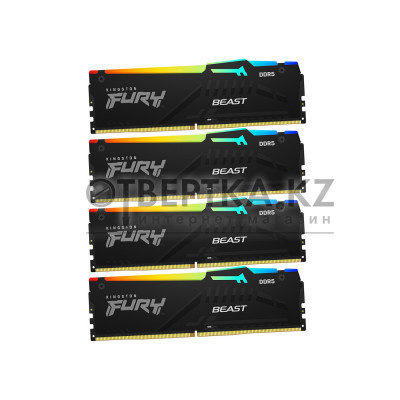 Комплект модулей памяти Kingston FURY Beast RGB XMP KF556C40BBAK4-128 DDR5 128GB (Kit 4x32GB) 5600MH