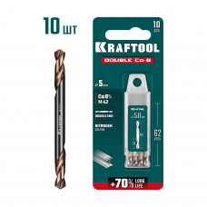 KRAFTOOL DOUBLE Сo-8 5х62мм, Сверло двухстороннее по металлу, сталь M42(+8%Co), класс А (29654-5.0-10) в Кокшетау