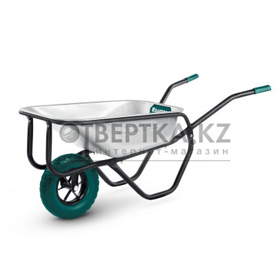 KRAFTOOL MAXDrive-1 110л, 260 кг, одноколесная, с трубным усилителем, кузов 0,9 мм, полиуретановое колесо, тачка строительная (39862)