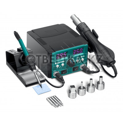 KRAFTOOL KR-75, 2-в-1 100-480°С 750 Вт, Ремонтная паяльная станция (55340)