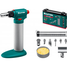 KRAFTOOL Multi torch, 30 - 150 Вт, 1300°С, набор 8 в 1: горелка, фен, пьезоподжиг, газовый паяльник (55506-H8) в Алматы