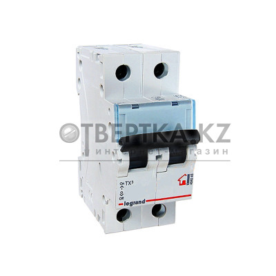 Автоматический выключатель Legrand 404039 2П C 6A TX3 6000 6kA