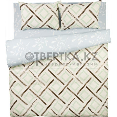 Комплект постельного белья «Ромб» двуспальный поплин цвет коричневый 82486916