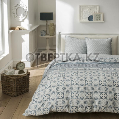 Комплект постельного белья «Модерн» полутораспальный поплин синий 82607911