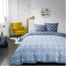 Комплект постельного белья «Мозайка» полутораспальный поплин синий