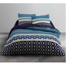 Комплект постельного белья «Кимоно» полутораспальный поплин синий