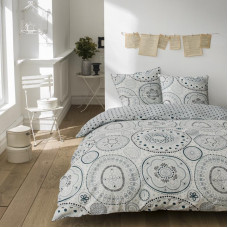 Комплект постельного белья «Орнамент» двуспальный поплин синий