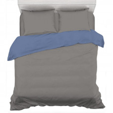 Комплект постельного белья, двуспальный, сатин, цвет пыльный/голубой в Астане
