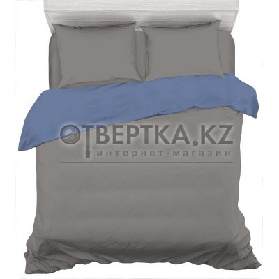 Комплект постельного белья, двуспальный, сатин, цвет пыльный/голубой 82808996