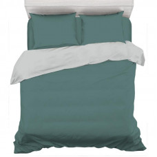 Двуспальный комплект постельного белья, сатин, цвет полынь и серый