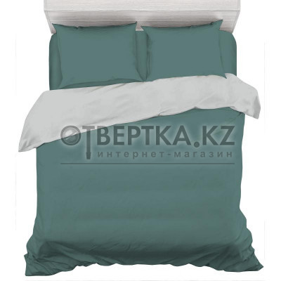 Двуспальный комплект постельного белья, сатин, цвет полынь и серый 82808997