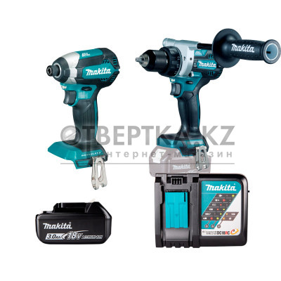 Аккумуляторный винтовёрт и дрель-шуруповёрт с энергокомплектом Makita DTD153Z-DDF486Z-191A25-2